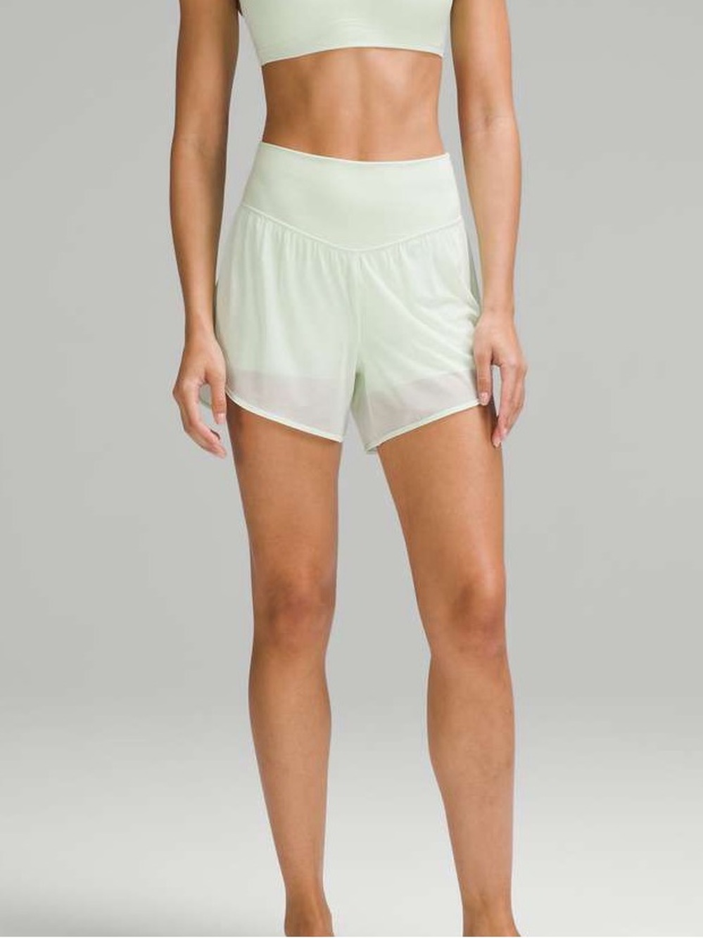 Lululemon Nulu & Mesh High-Rise Yoga Shorts 3.5” Kohlrabi Green Size 10
